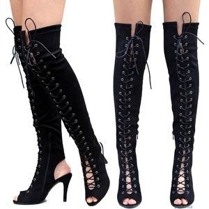 lace up heels knee high
